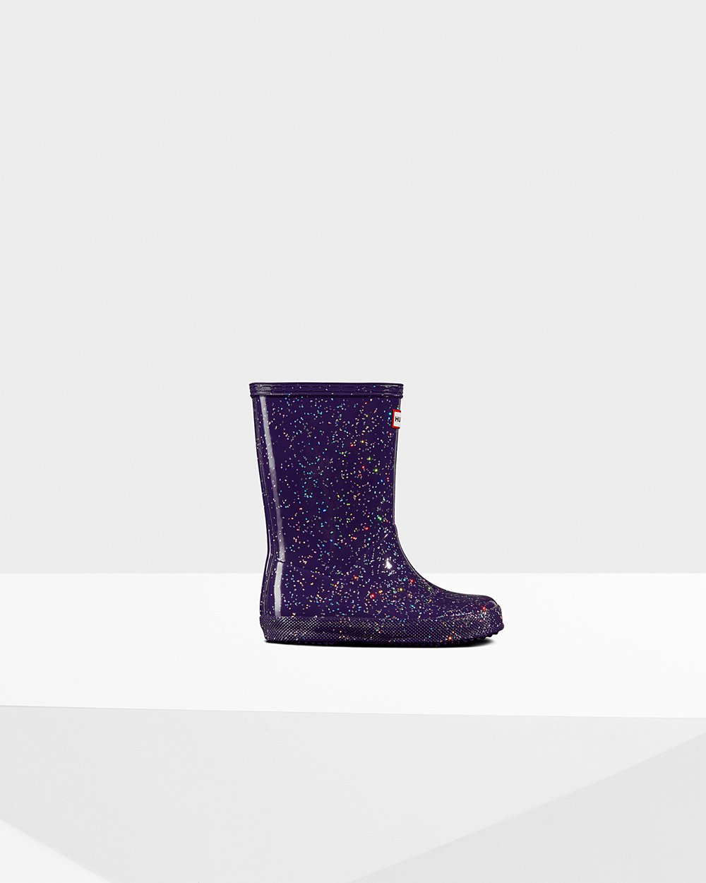 Hunter Original First Giant Glitter Rain Boots - Store Kids Blue Purple - UXQYGD351